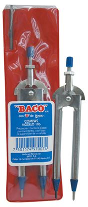 COMPAS ESCOLAR METALICO C-106 BACO 970432 C/PORTA LAPIZ