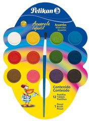ACUARELA INFANTIL CON 12 PASTILLAS PELIKAN